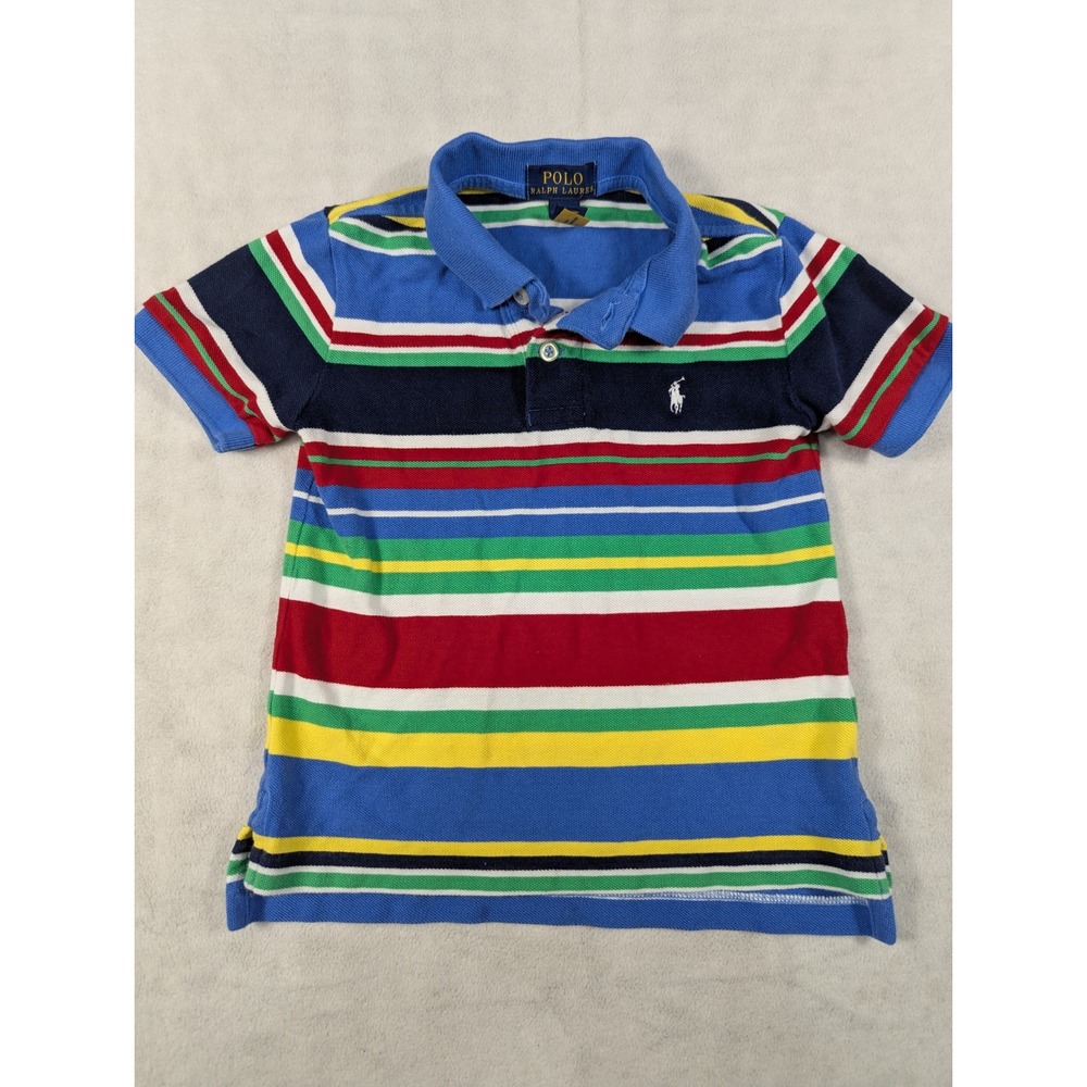 Set of 2 Polo Ralph Lauren Striped Kids Polo Shirts‎ Size 4 - Picture 2 of 7